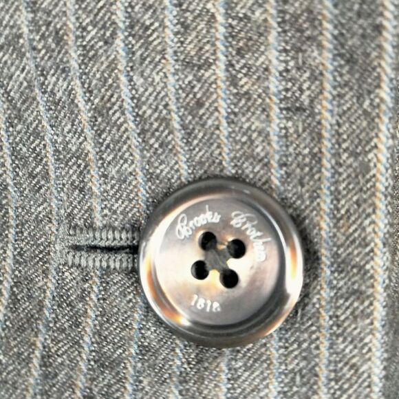 Vintage Brooks Brothers Blazer Womens 8 Brown Pinstripe 100% Wool Classic Nice - Picture 4 of 12